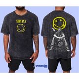 Nirvana Yıkamalı Over Size Tişört L - Antrasit