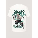 nirvoda Oversize Wind Hashira Sanemi Demon Slayer Baskılı Tişört - Büyük Baskı - Geniş Kesim