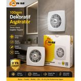 Nisa 100MM Banyo ve Wc Aspiratörü- Sessiz Çalışma - Beyaz