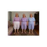 Nisa 3'lü Battal Çiçek Desenli Ağlı Kısa Anne Pijama Altı Paça Lastikli Don (Karışık Renk)