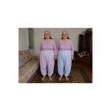 Nisa İkili Süper Battal Çiçek Desenli Ağlı Anne Pijama Altı Paça Lastikli Don (Karışık Renk)