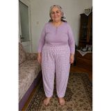 Nisa Kadın Büyük Beden Battal Çiçek Desenli Anne Pijama Altı Don Düz Paça (Karışık Renk)