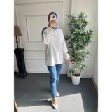 Nisa Nalbantoğlu Beyaz Tesettür Krep Gömlek - 001-Beyaz - 40 - 42