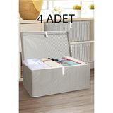 Nisahometeks 4 Adet Maxi Kutu Hurç 50 x 40 x 30 cm - Gri