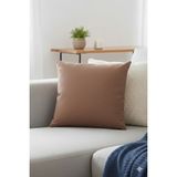 Nisahometeks Leke Tutmaz Kadife Kırlent ve Yastık Kılıfı - 45 x 45 cm - Kahverengi