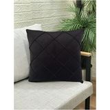 Nisahometeks Leke Tutmaz Silinebilir Kapitoneli Kırlent Yastık Kılıfı - 30 x 50 cm - Siyah