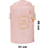 Nisahometeks Yuvarlak Torbalı Bebek Kirli Çamaşır Sepeti Pembe 31x46 cm Şık Tasarım