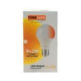 NİSALUCE EAMP-074/BK 9+2W E27 BEYAZ-KIRMIZI LED AMPUL (5264)