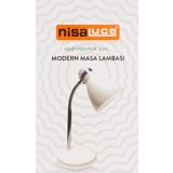 Nisaluce Modern Krom Spiralli Masa Lambası Beyaz (Beyaz)