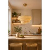NisaLuce Nisa Luce 3 Katlı Pasta Sarkıt - Krem •• Rattan Avize Sarkıt Salon Avizesi Antre Mutfak Modern Sarkıt Avize Hasır Rattan Avize Dekoratif Tavan Aydınlatma Ev Aydınlatma Ev Dekor Antre Yatak Odası Lamba