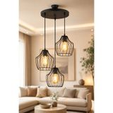 NisaLuce Nisa Luce Burgaz Modern 3 lü Metal avize siyah || Sarkıt Avize Modelleri Tavan Lambası Sarkıt Kablolu Avize Tepsili Avize Ayarlanabilir Kablolu Tavan Aydınlatma Salon Avizesi Siyah Avize Mutfak Avize
