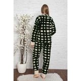 Nisanca Desenli Tam Peluş Kışlık Yılbaşı Kadın Pijama Takımı