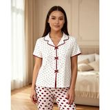 Nisanca Luna Touch Ekstra Yumuşak Yazlık Kadın Pijama Takımı – Düğmesiz, Kısa Kollu, Büyük Beden Kadın Pijama (S–5xl) - Bordo - 4XL