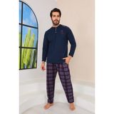 Nisanca Nisanca Kışlık Sıcak Tutan Erkek Polar Pijama Takımı - 2XL - Lacivert