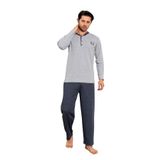 Nisanca Pamuklu Uzun Kollu Erkek Pijama Takımı Gri M