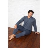 Nisanca Pamuklu Uzun Kollu Erkek Pijama Takımı