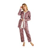 Nisanca Sabahlıklı Dantel Detaylı Pegasus Kadın Pijama Takımı-Çeyizlik Takım Lila S