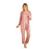 Nisanca Sabahlıklı Dantel Detaylı Pegasus Kadın Pijama Takımı-Çeyizlik Takım Pembe S
