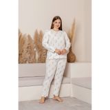 nisaNCa Uzun Kollu Büyük Beden Kadın Pijama Takımı- Çiçek Desenli Pijama - Pinterest Basic Kadın Pijama