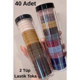 Nisankids 2 Rulo Tüp Havlu Lastik Toka 40 Adet (Kalın ve Gür Saçlar İçin İdeal )