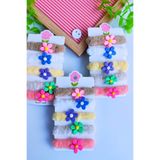Nisankids Kız Çocuk Çiçek Figürlü Peluş 5'li Lastik Toka