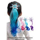 Nisankids Kız Çocuk Kar Tanesi Figürlü Yapay Postiş Saç 1 Adet(Karlar Ülkesi Elsa Konseptinde Kullanılabilir)