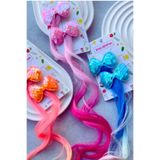 Nisankids Kız Çocuk Pullu Kurdele Renkli Yapay Postiş Saç 2 Adet