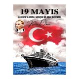 Nişantaşı Grup 150x200 19 mayıs Atatürkü anma,gençlik ve spor bayramı kumaş fon