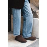 NİŞANTAŞI SHOES Coco Kahve Süet Deri İnce Taban İçi Kürklü Kadın Bot