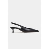 Nişantaşı Shoes Dipsy Siyah Mat Toka Detay Sivri Burun Kadın Topuklu Ayakkabı - 0-Siyah