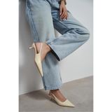 NİŞANTAŞI SHOES Dipsy Tereyağı Sarısı Mat Toka Detay Sivri Burun Kadın Topuklu Ayakkabı
