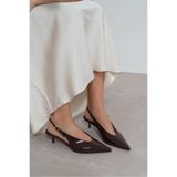 NİŞANTAŞI SHOES Dorey Kahve Rugan Bilek Toka Detay Kadın Topuklu Ayakkabı