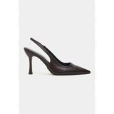 NİŞANTAŞI SHOES Elara Kahve Mat Slingback V Vamp Hattı Sivri Burun Kadın Topuklu Ayakkabı