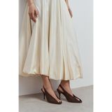 NİŞANTAŞI SHOES Lala Kahve Süet Şeffaf Detay Sivri Burun Kadın Topuklu Ayakkabı