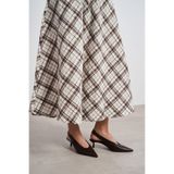 NİŞANTAŞI SHOES Lunix Kahve Mat Sivri Burun Slingback İnce Topuklu Kadın Ayakkabı