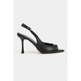 NİŞANTAŞI SHOES Maia Siyah Mat Sivri Burun Önü Açık İnce Topuklu Kadın Ayakkabı