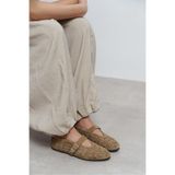 NİŞANTAŞI SHOES Patter Rome Bej Süet Zımbalı Hakiki Deri Toka Detay Düz Taban Kadın Babet