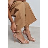 NİŞANTAŞI SHOES Taki Rose Gold Bilek Kemer Detaylı Kadın İnce Topuklu Ayakkabı