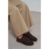 NİŞANTAŞI SHOES Velory Bitter Kahve İç-Dış Hakiki Süet Deri Arka Kırmızı Detay Bağcıklı Kadın Günlük Spor Ayakkabı