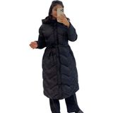 Nisay Boutique Kadın Siyah Kapüşonlu Uzun Şişme Mont - 01-Siyah