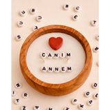 Nish Candles Anneler Günü Gizli Mesajlı Mum Canım Annem Mesajlı Ahşap Kasede, Kraft Kutuda Annenize Sürpriz Hediye - Kahverengi