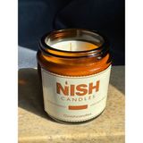 Nish Candles Uzun Yanma Süreli Mum, Bitkisel Soya Mumu, Kokusuz Kapaklı Amber Kavanozda - 1 Adet