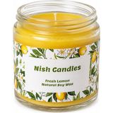 Nish Candles Yaz Sıcaklığında Parlak Sarı, Limon Kokulu Cam Kavanoz Içinde Soya Mumu - Işyerine, Tatile, Cafeye Yanında Taşı, Rutinini Bozma...