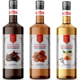 Nish Çikolata, Karamel, Vanilya Aromalı Şurup 3''lü Set (3 x 700ML) - Pet Şişe - 3 Adet