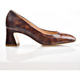 Nish Exclusive 2580 Kadın Kısa Topuklu Stiletto - Taba Kroko