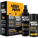 Nish Man Nishman Seyrek Saç Kapatıcı Dolgunlaştırıcı Keratin Fiber Topik ve Sabitleyici Sprey / Siyah Renk 20 gr