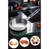 Nishev 12 cm Yuvarlak Paslanmaz Çelik Mini Yumurta & Sos Tavası - Gümüş