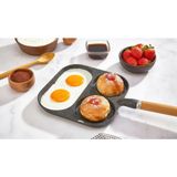 Nishev.com Evini Sev 3 Gözlü 3 Bölmeli Çok Amaçlı Omlet Pankek Ergonomik Tava - Standart - Renkli