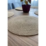 Nishev.com Evini Sev 6'lı Bambu Amerikan Servis Hasır 1. Kalite Örgü Yanmaz Tabak Tava Tencere Altlığı 34 x 34 cm - Sarı