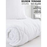 Nishev.com Evini Sev Antialerjik Silikon Tek Kişilik Yorgan (Microfiber Yastık Hediyeli) - Beyaz